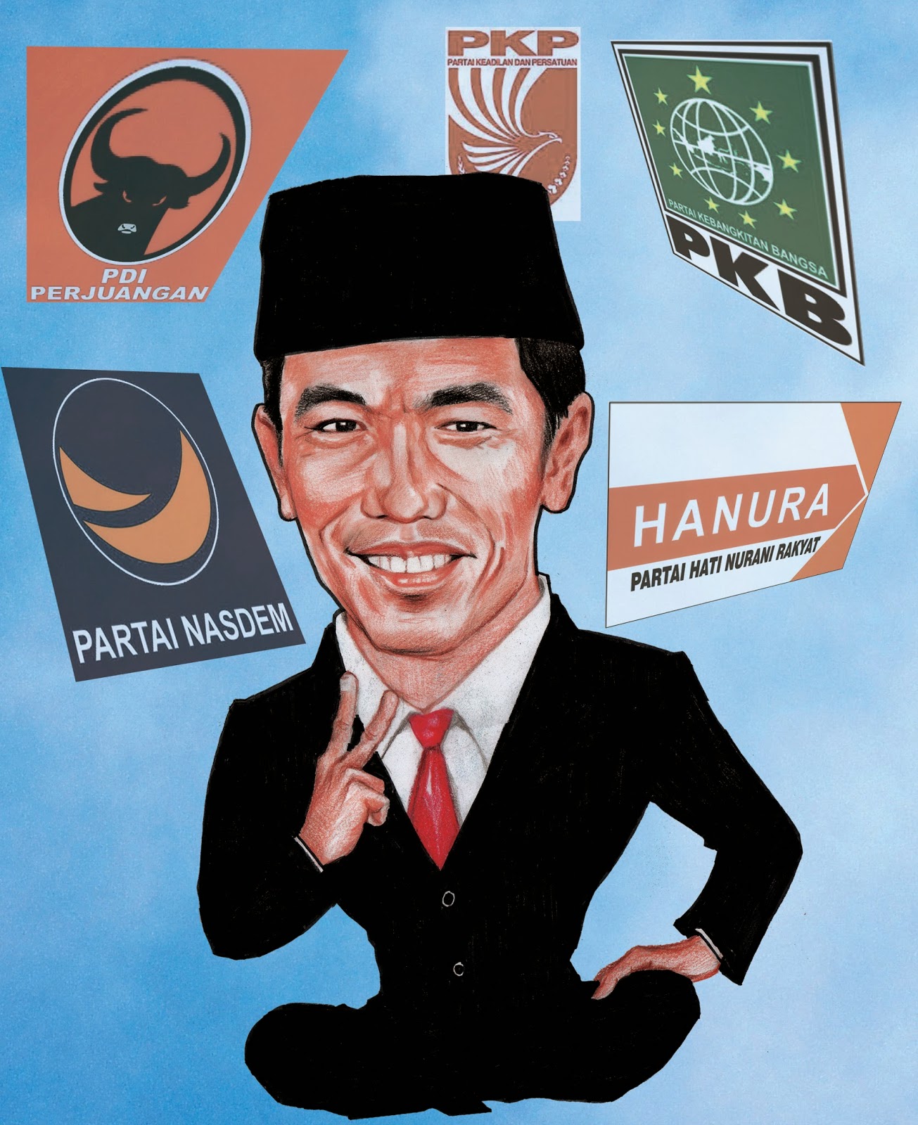 Jasa Bikin Foto Karikatur Unik Manado Jokowi Koalisi Permanen Gambar