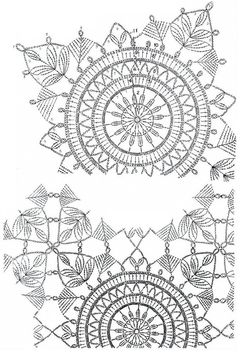 Crochet Tablecloth Crochet Pattern Square Lace Tablecloth