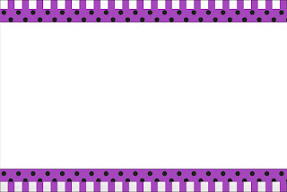 Morado con Lunares Negros: Invitaciones para Imprimir Gratis Para hacer invitaciones, tarjetas, marcos de fotos o etiquetas, para imprimir gratis de Morado con Lunares Negros