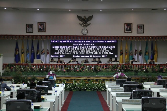DPRD Lampung Menggelar Rapat Paripurna Istimewa Dalam Rangka Mendengarkan Pidato Kenegaraan