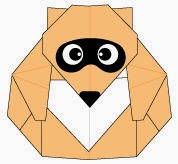 Bước 17: Vẽ mắt, mũi để hoàn thành cách xếp con chồn bằng giấy theo phong cách origami.