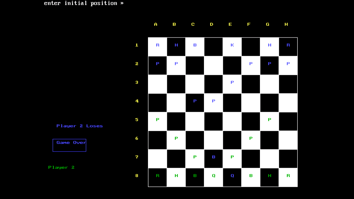 BHAVESH Chess Game in C++. This can be used for 11th,12th and college