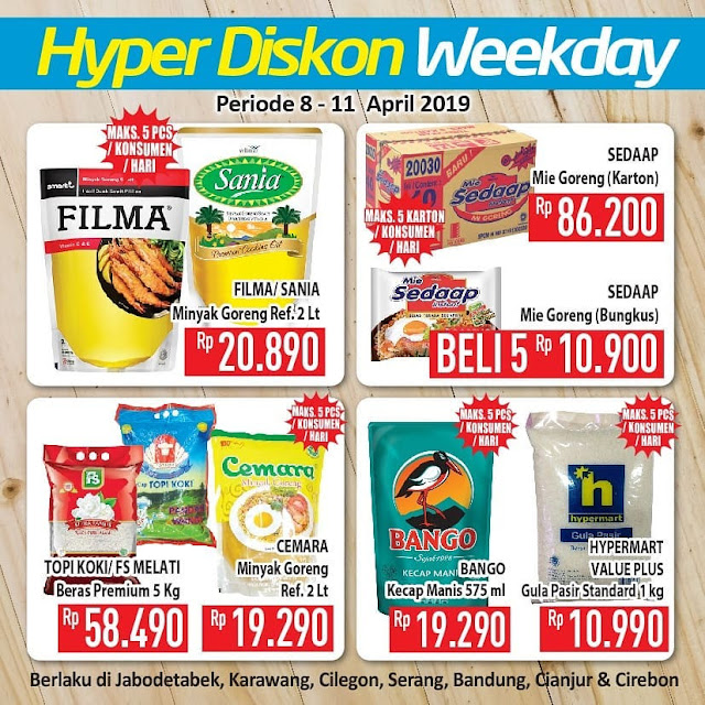 #Hypermart - #Promo #Katalog Hyper Diskon Weekday Periode 08 - 11 April 2019