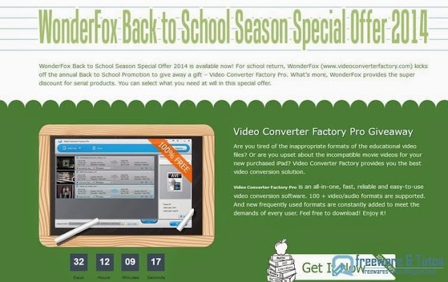 Offre promotionnelle : WonderFox Video Converter Factory Pro gratuit (pendant un mois) !