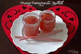Valentine's Mocktail - Orange Pomegranate Mocktail / This and That #Valentines2015