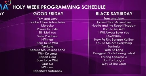 GMA 7 Holy Week Programming Schedule - PML