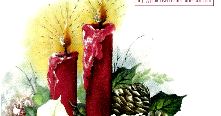 Pink Rose Crochet: Risco de Velas para Pintura de Natal