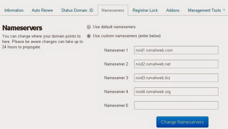 Cara Memasang Custom Domain RumahWeb pada Blogger