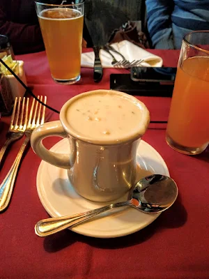 Cup of clam chowder at Warren Tavern in Bunker Hill in Boston