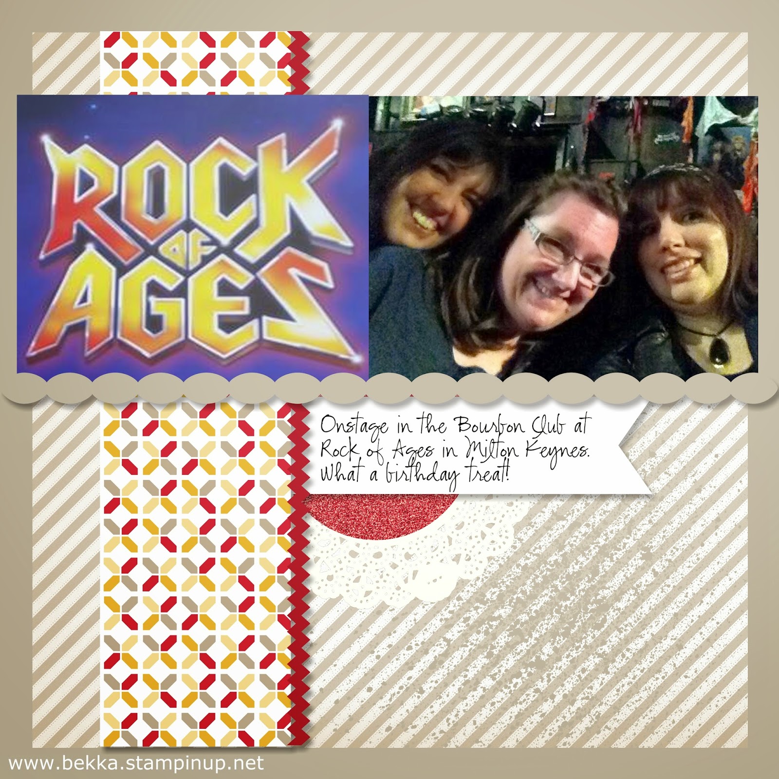 On Stage at the Rock Of Ages Tour!  Digital Scrapbook Page 