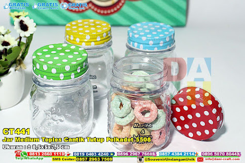 Jar Medium Toples Cantik Tutup Polkadot 5508