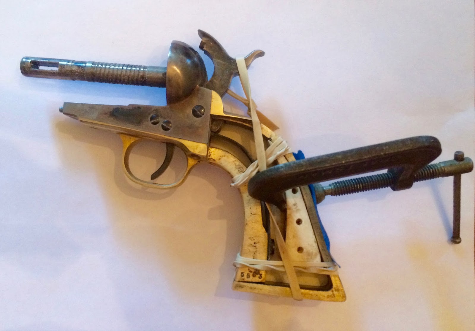 Hits and Misses Fitting New Grips to a Uberti 44 Army & Fixing Three