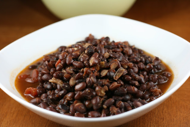 How to make Restaurant-style Mexican Black Beans in the crockpot slow cooker.