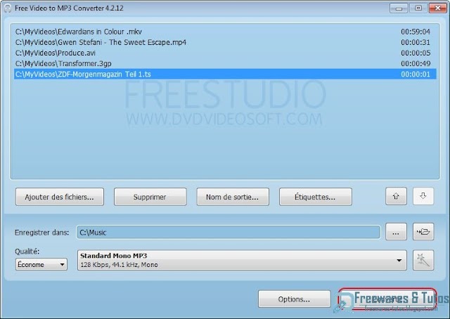 Free Video to MP3 Converter : un logiciel gratuit pour convertir la partie audio des vidéos  en MP3