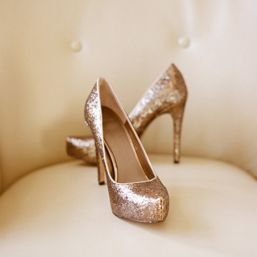 rose gold heels glitter