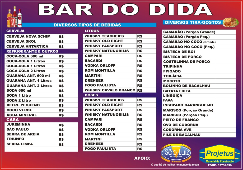 Cardápio para bar e restaurante Vetores Download