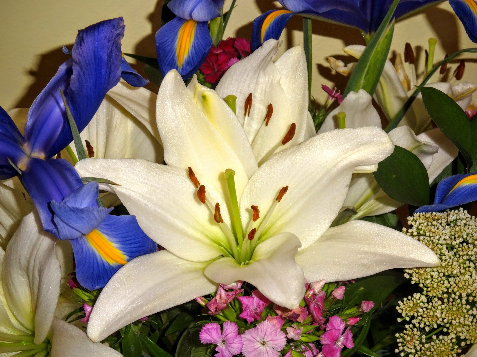 Love, Joy and Peas Lily & Iris Bouquet for Floral Friday