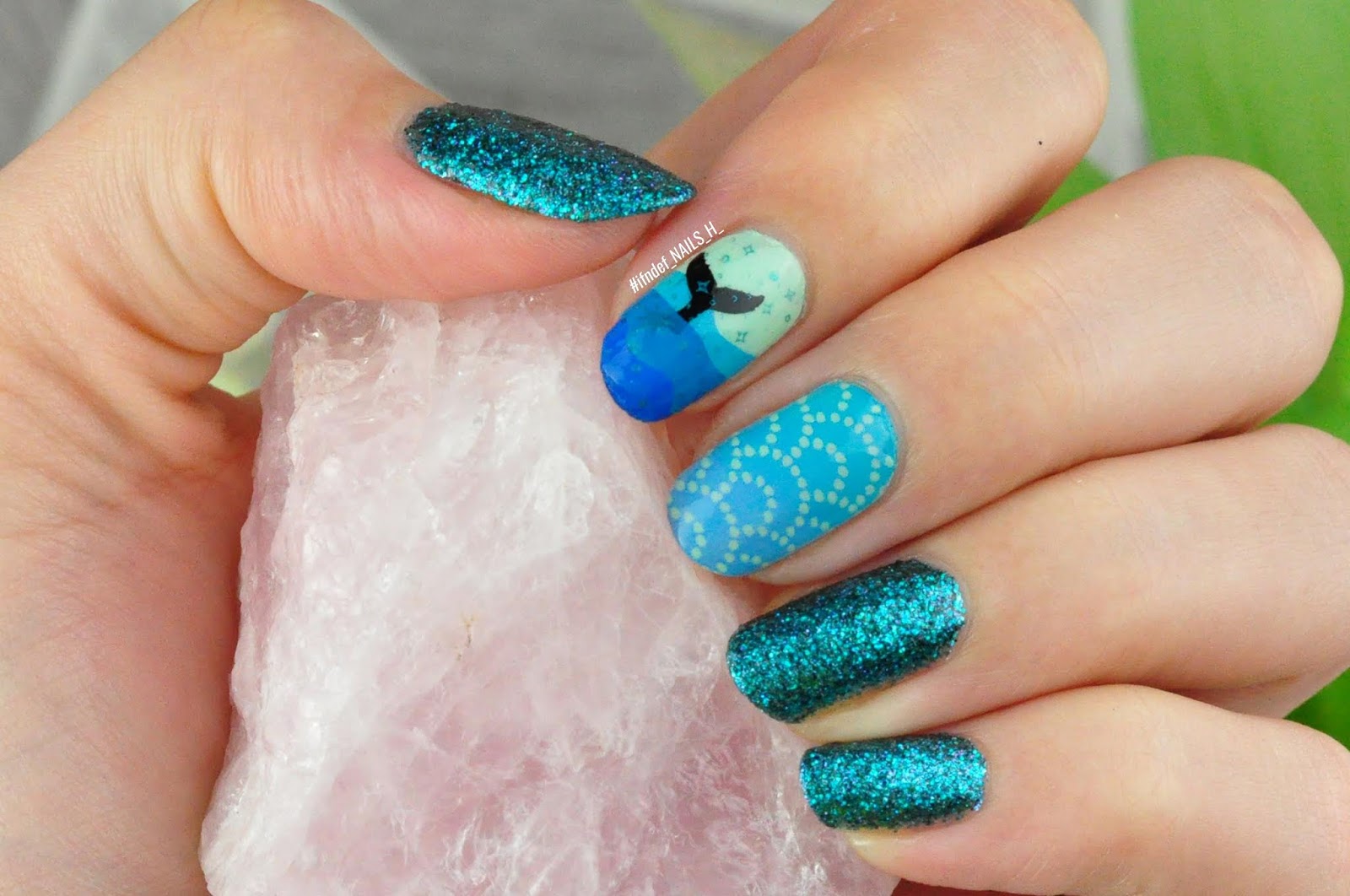 8. Glitter Mermaid Nails for a Beach Vacation - wide 7