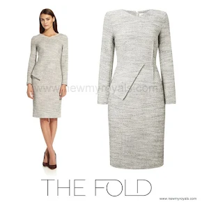 Kate Middleton Style The Fold  Eaton winter white tweed dress