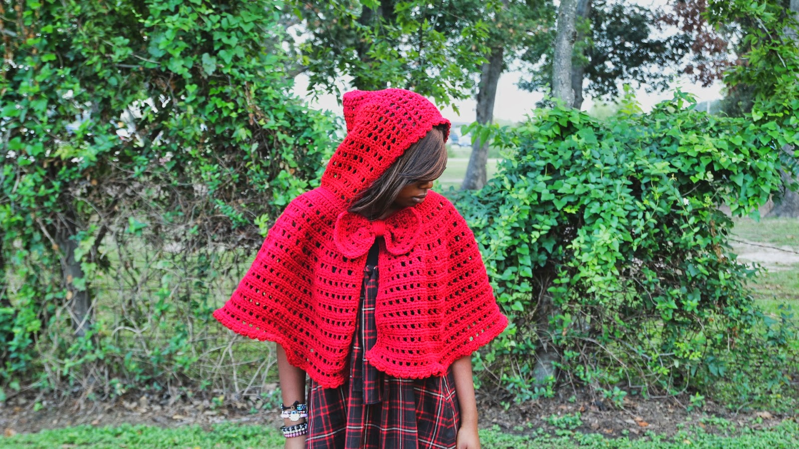 the dream crochet blog. HandMade The Crochet Red Hooded Cape.