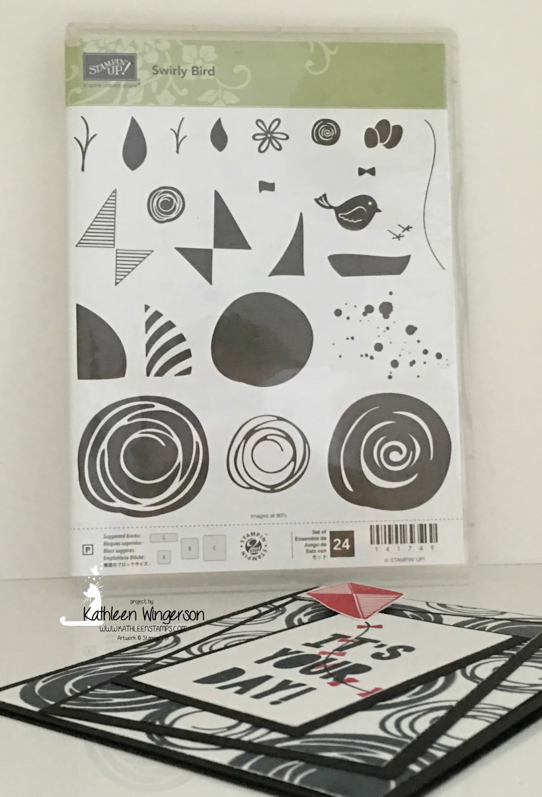 DoubleTime stamping with the Swirly Bird stamp set Kathleen's