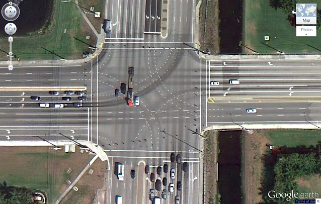Intersections That Have Multiple Lanes Narrowing into Fewer Lanes