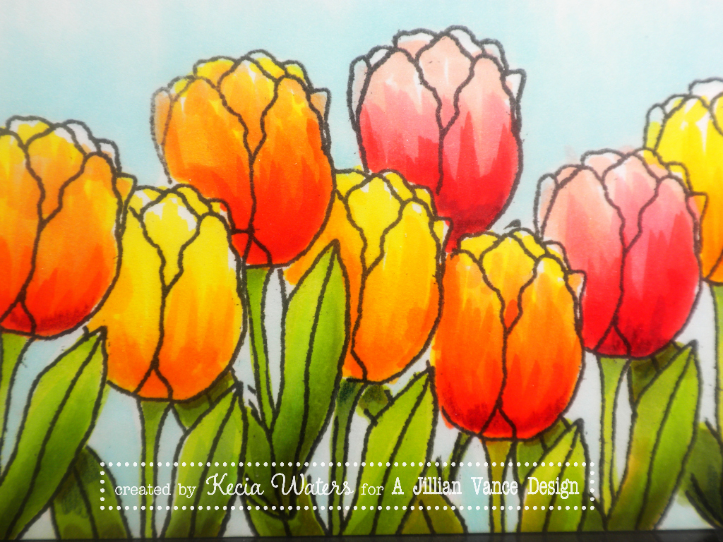 AJVD, Kecia Waters, Becky Schultea, Copic markers, tulips