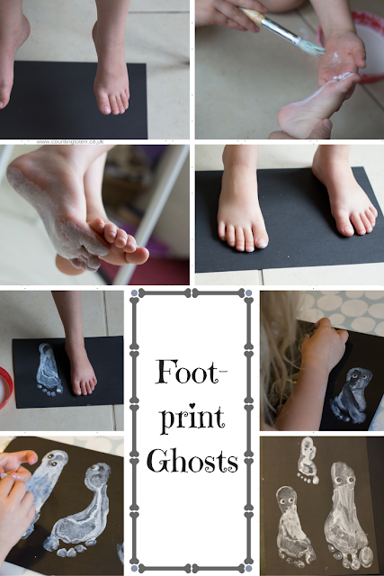 Photographs to illustrate how to make footprint ghosts as described below