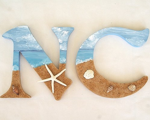 DIY decorative letters with a coastal beach theme