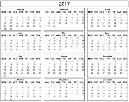 quarterly calendar