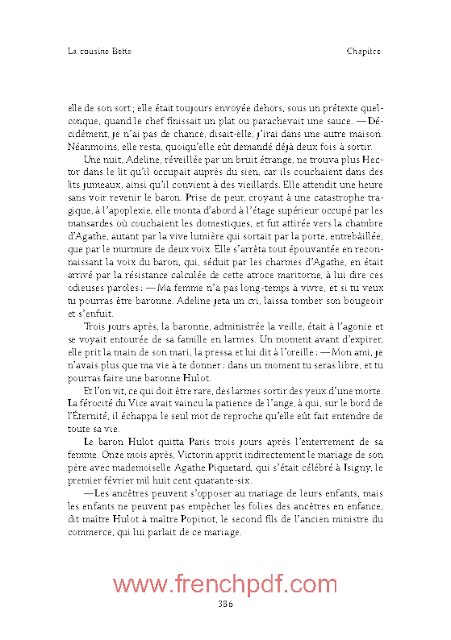 La cousine Bette en pdf gratuit par Honoré de Balzac