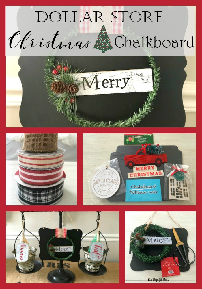 Our Hopeful Home DIY Dollar Tree Christmas Chalkboard Sign Decor