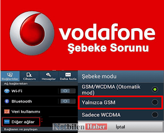 Vodafone Şebeke bağlantı Sorunu ve Çözümü