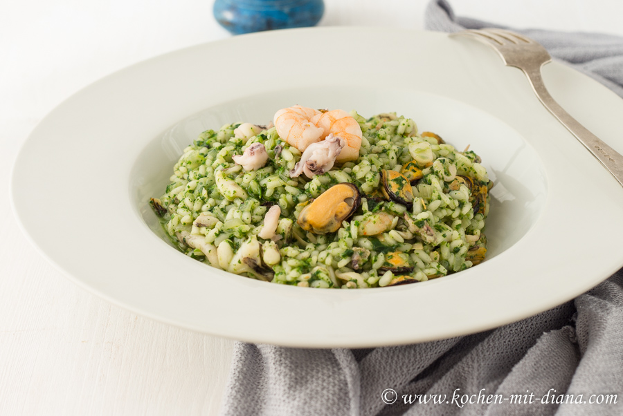 Seafood risotto with pesto Cooking with Diana