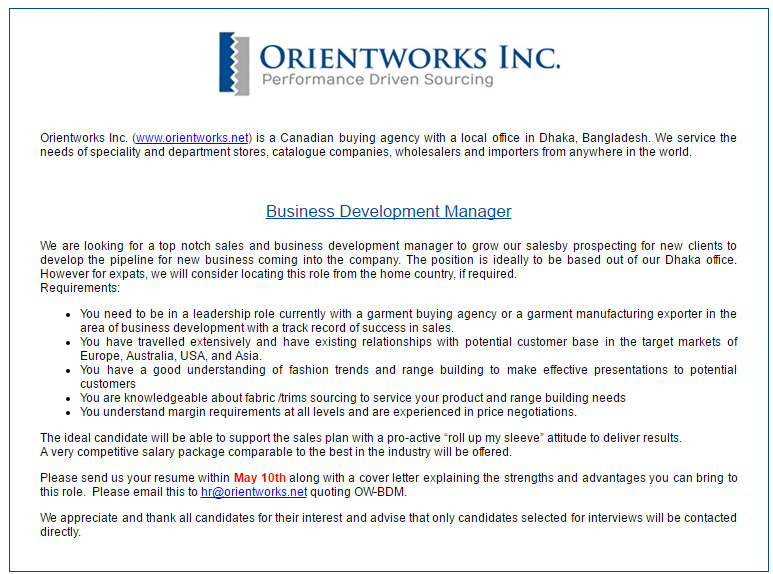 Business Development Manager Salary >> Orientworks Inc Position Business Development Manager Job Business Development Manager Salary >> Orientworks Inc Position Business Development Manager Job