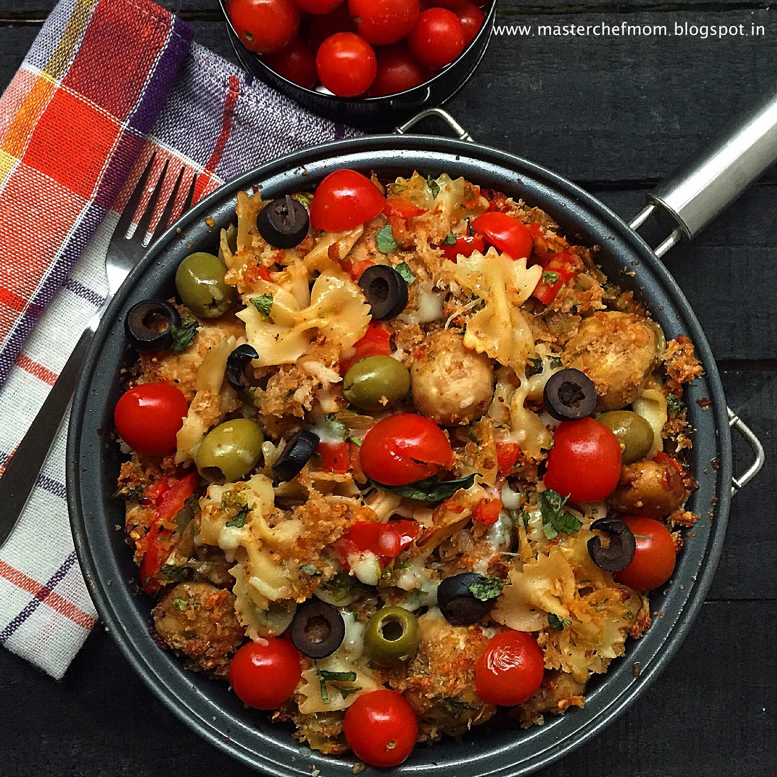 MASTERCHEFMOM Italian Home Style Baked Pasta ( with cheese and bread