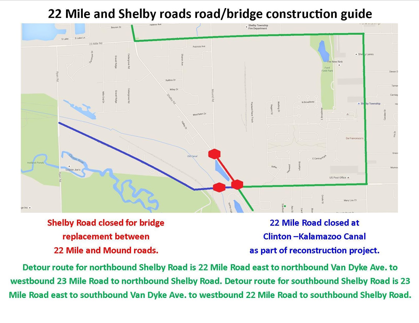 Manors at Central Park Road Closure Announcement