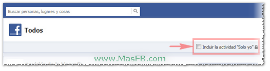 Incluir la actividad Solo yo en Registro de Actividad Facebook MasFB