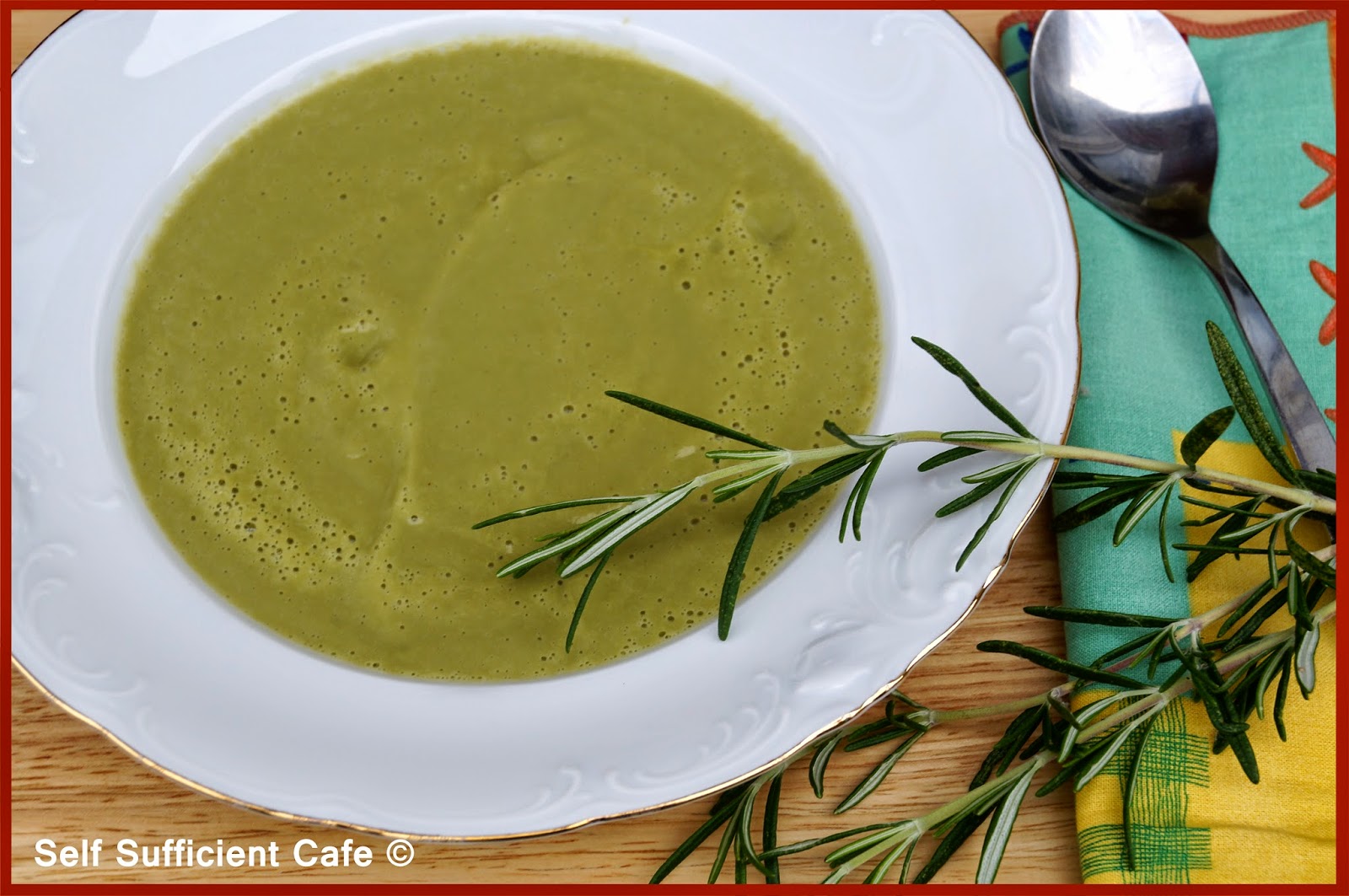 Self Sufficient Cafe Specials board Runner Bean & Rosemary Soup