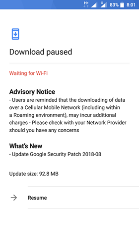 Nokia 3 August 2018 Android Security update