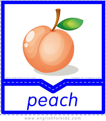 Peach - English flashcards for the fruits, vegetables and berries topic