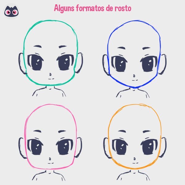 Iniciantes】Como desenhar o rosto de um personagem chibi【dicas de olhos e  cabelos também】