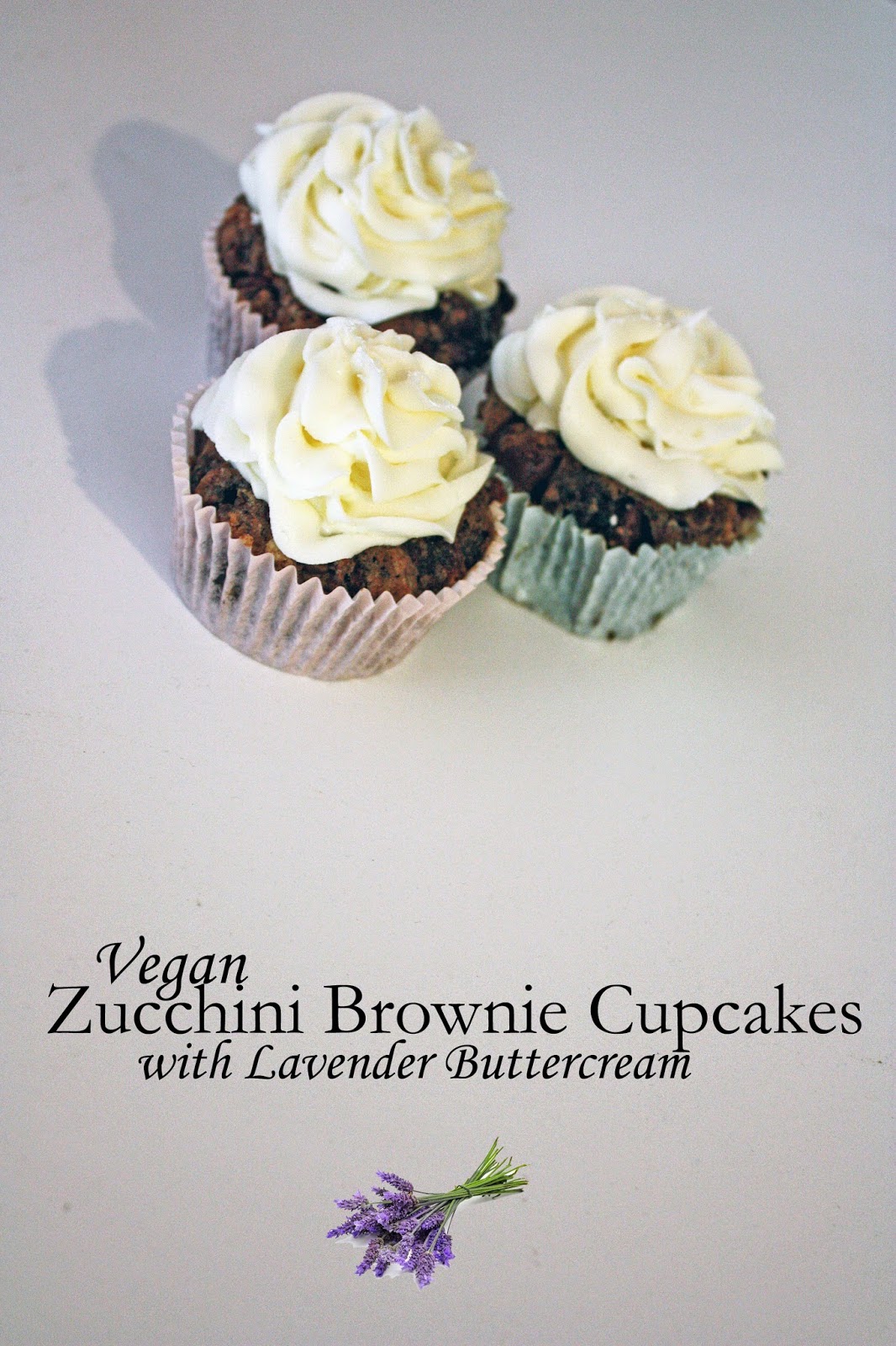vegan chocolate zucchini lavender buttercream brownie cupcakes