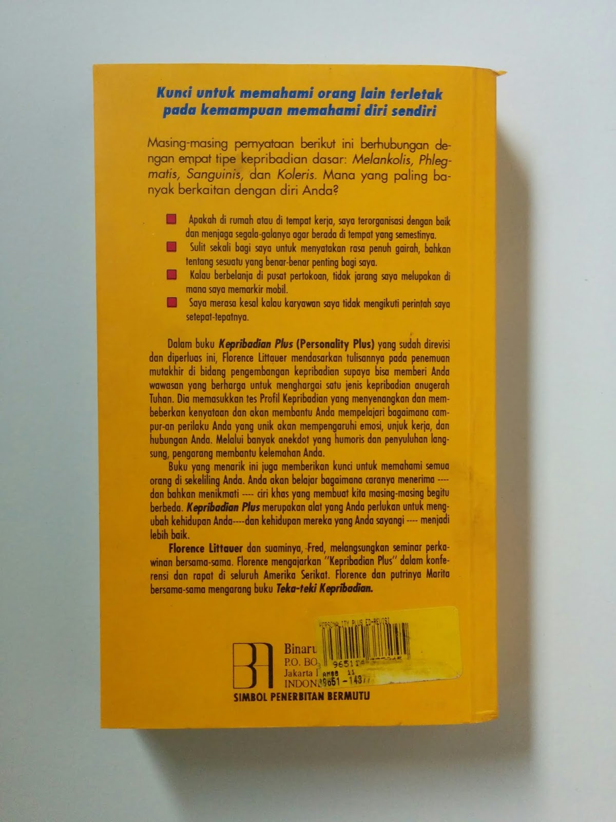 Personality Plus (Florence Littauer) Aksiku Toko Buku Bekas Online