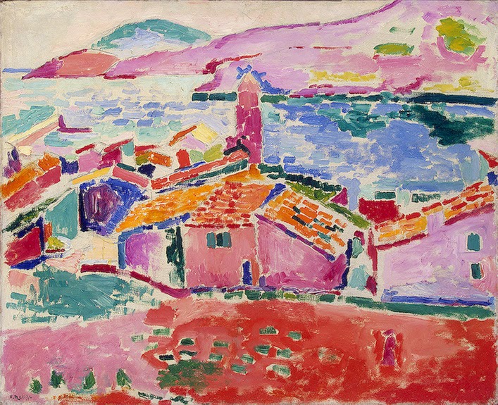 Telhados de Collioure - Pinturas de Matisse, Henri - (Fauvismo) Francês 