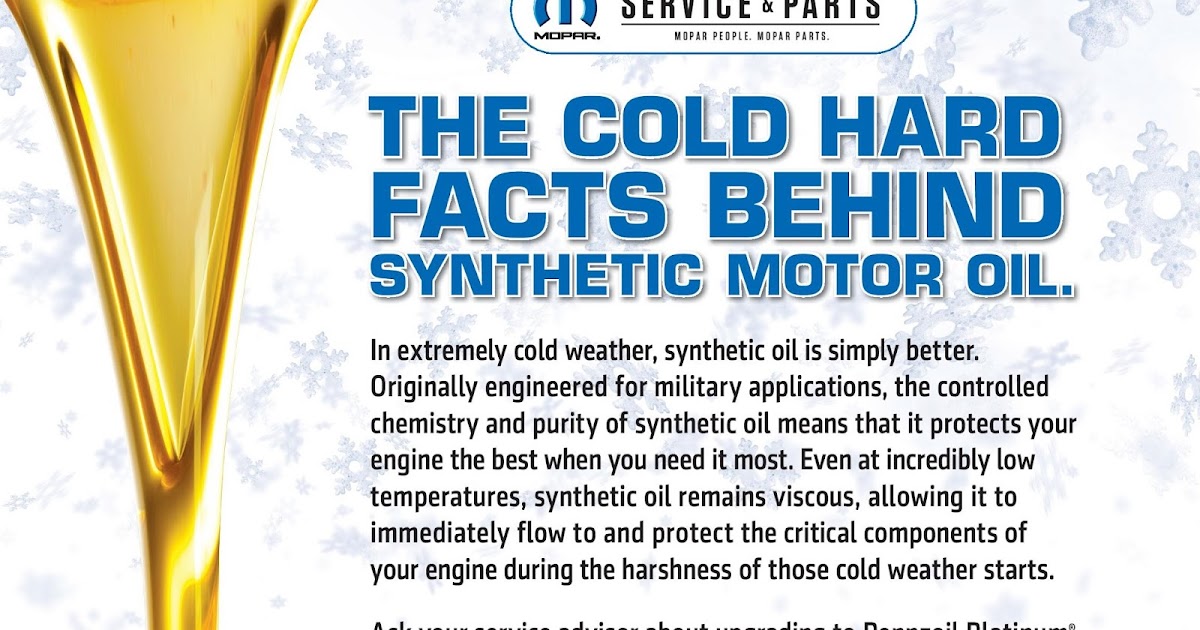The Country Chrysler Blog: Why Synthetic Oil is Better for Cold Winter
