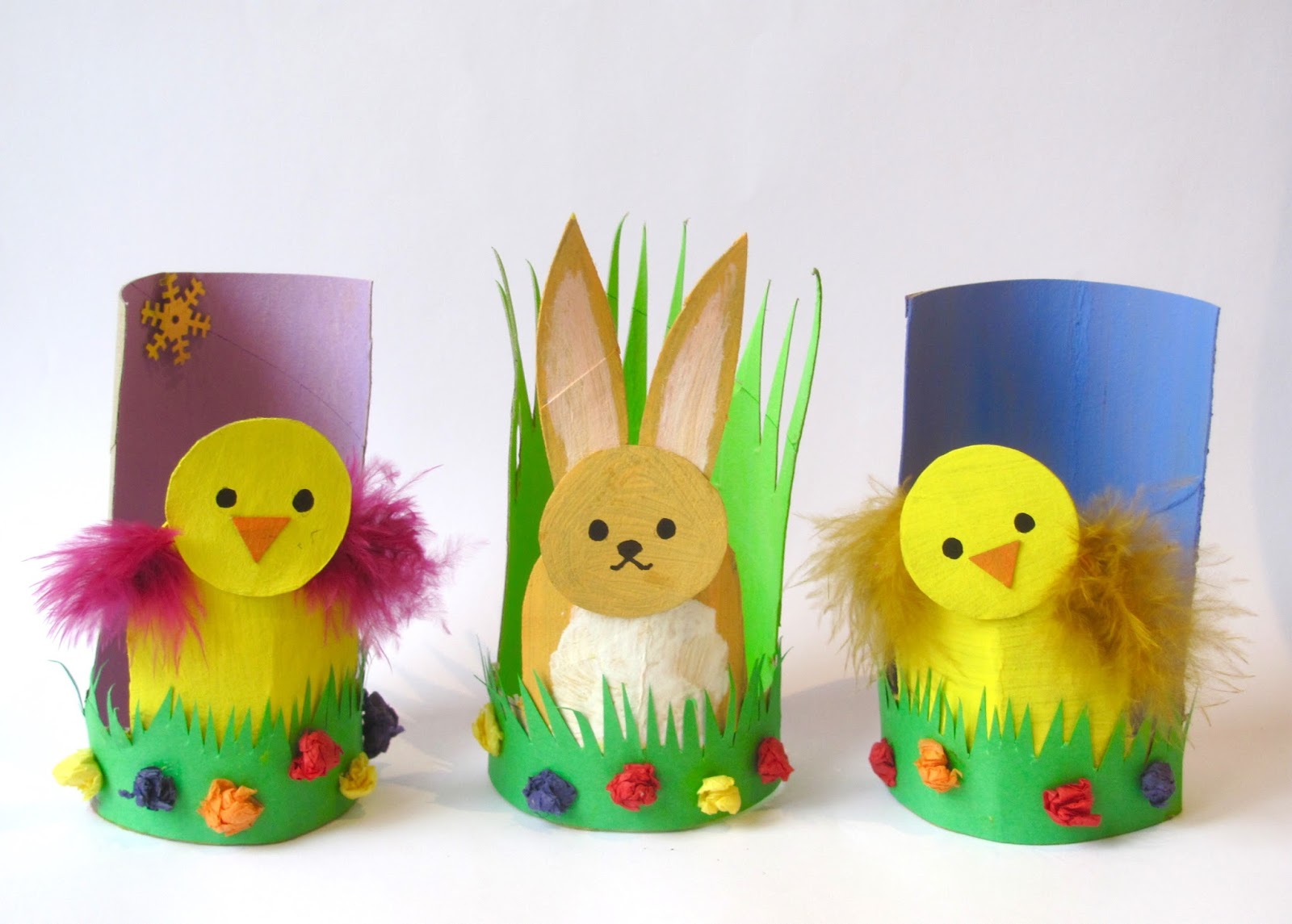 6 x FUNKY EASTER CHICK EGGS & FEATHERS HUNT GAMES CAKE BONNET DECORATIONS 06334 