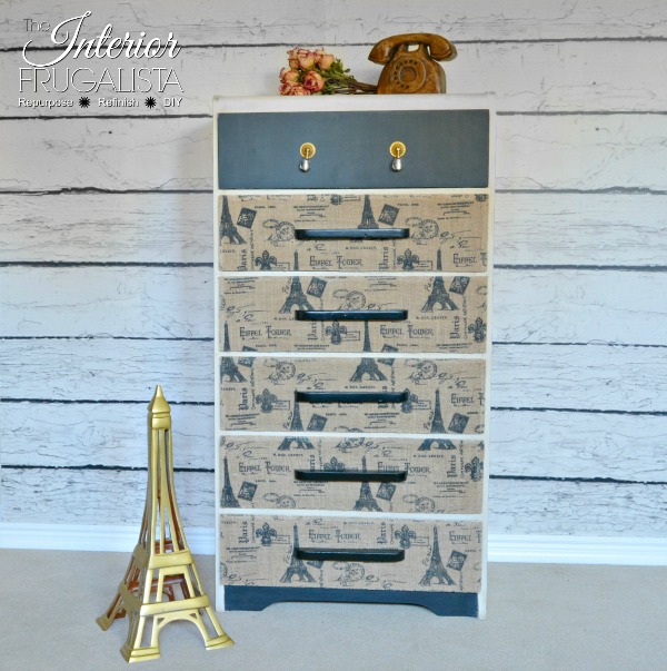Vintage Waterfall Dresser Makeover With Decoupage Fabric 