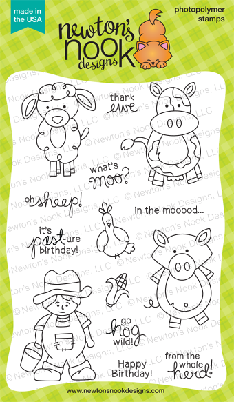 Farmyard Friends - 4x6 farm animal stamp set by Newton's Nook Designs