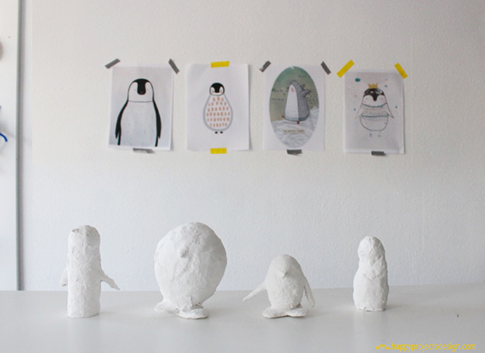 manualidades con vendas de escayola manualidades con vendas de escayola: pingüinos